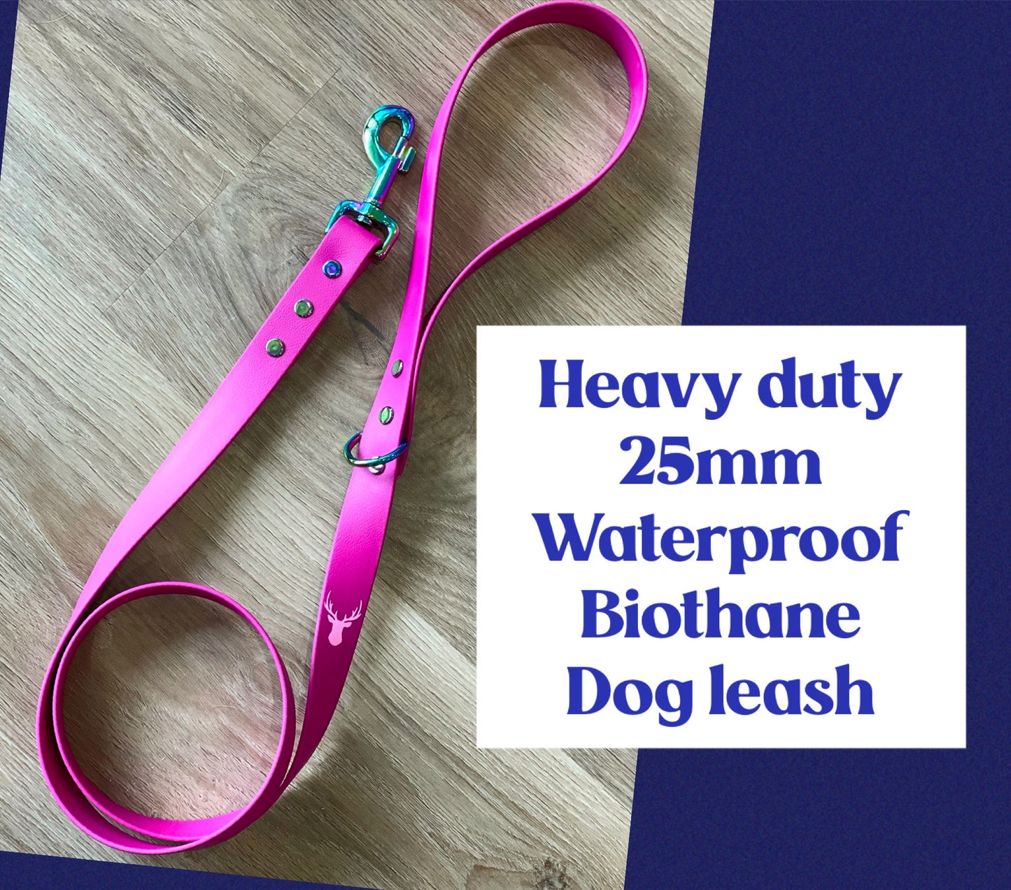 Heavy duty 25mm wide waterproof BioThane dog leash