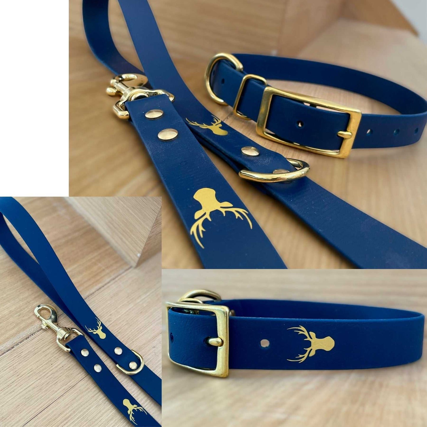 Brass dog collar set