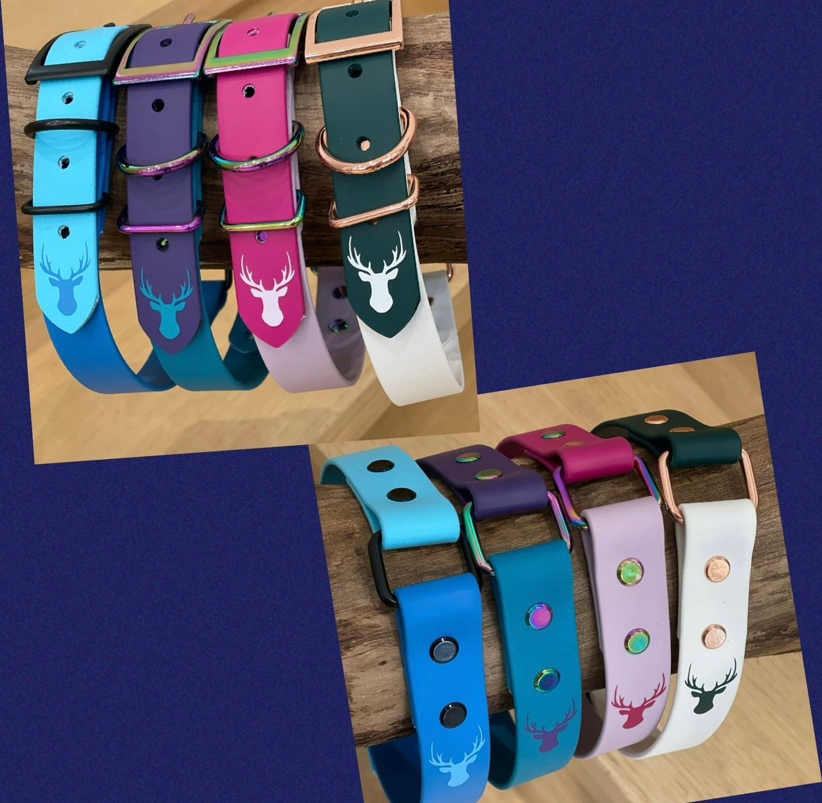 Custom Made Two-Tone Dog Collar, Personalised, Durable BioThane, Unique Design for All Breeds